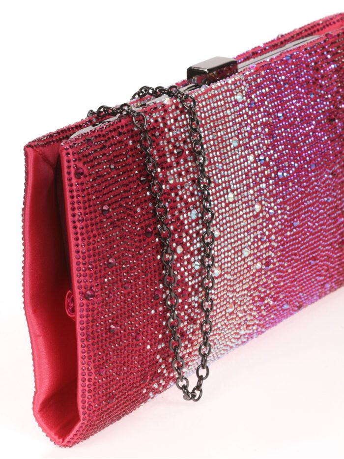 Cartera fiesta pedrería fucsia