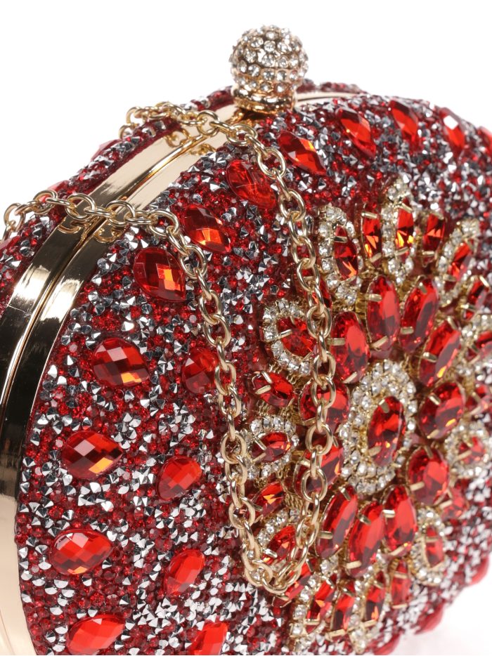 Clutch fiesta joya rojo