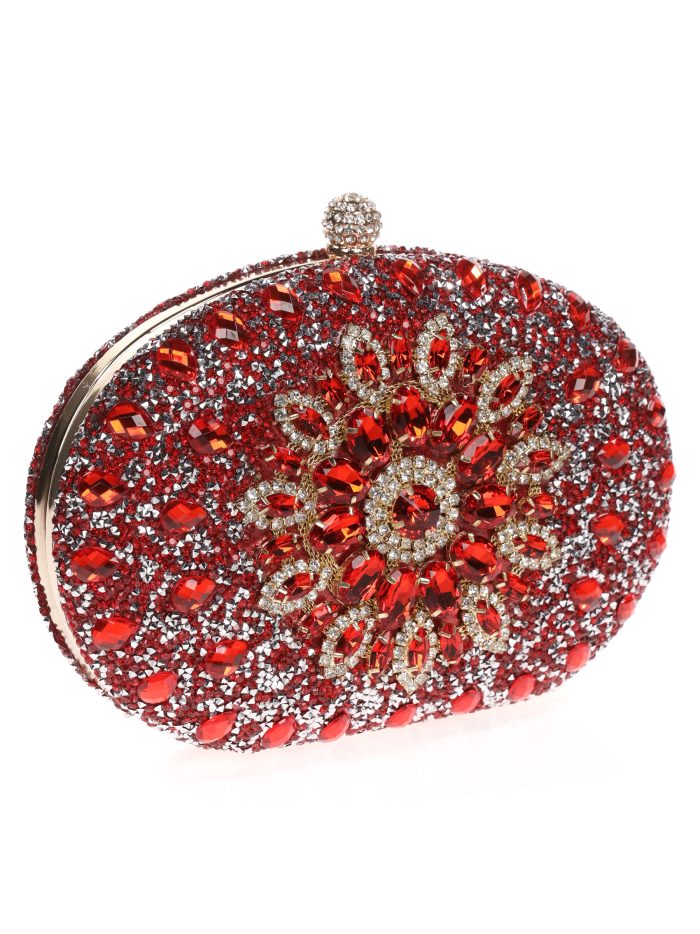 Clutch fiesta joya rojo