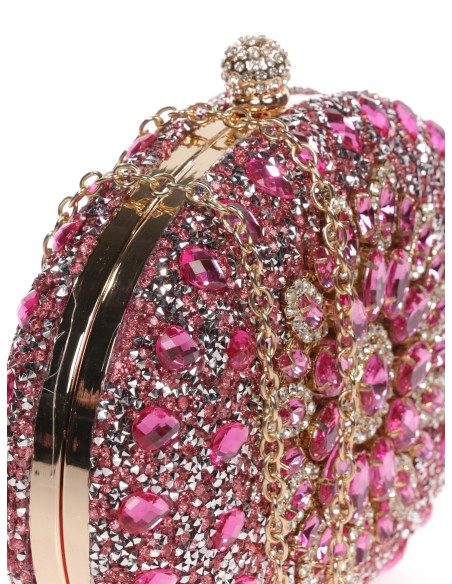 Clutch fiesta joya fucsia