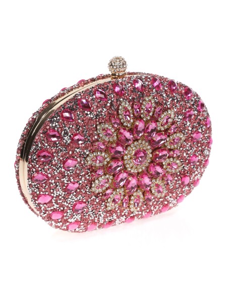 Clutch fiesta joya fucsia