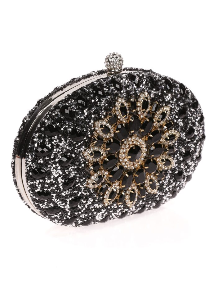 Clutch fiesta joya negro