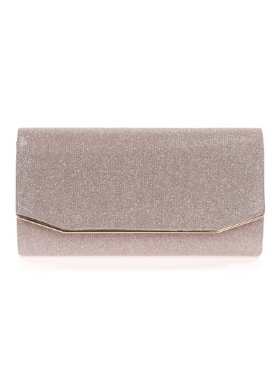 Clutch with metallic detail nude