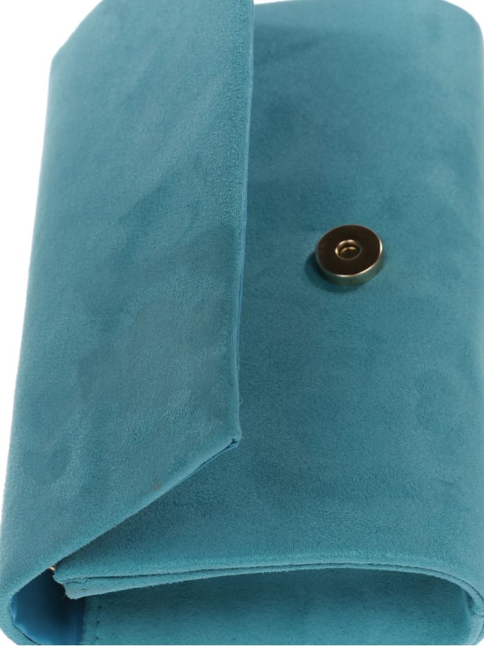 Suede effect clutch teal