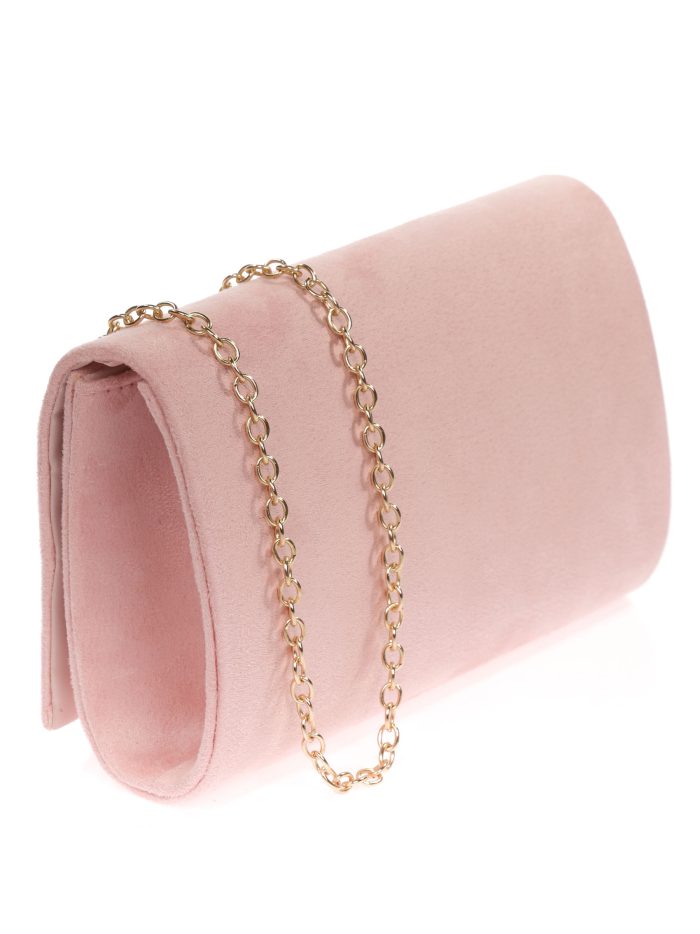 Cartera fiesta antelina rosa-palo