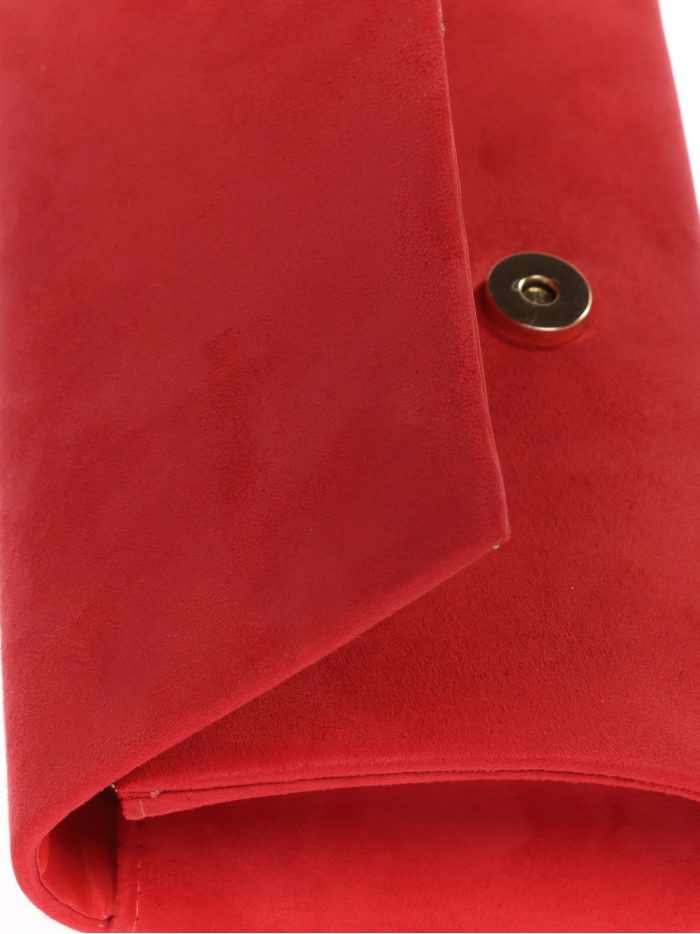 Borsa da festa in camoscio rosso