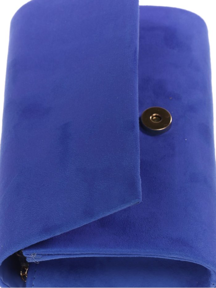 Pochette de soirée en suédine bleu roi
