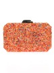 Clutch fiesta antelina pedrería naranja