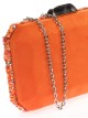 Clutch fiesta antelina pedrería naranja