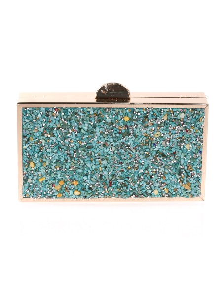 Clutch fiesta pedrería esmeralda
