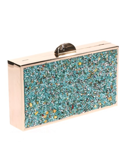 Clutch fiesta pedrería esmeralda