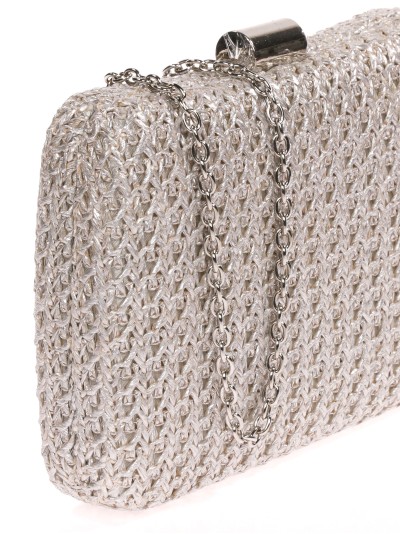 Clutch fiesta rafia plata 2