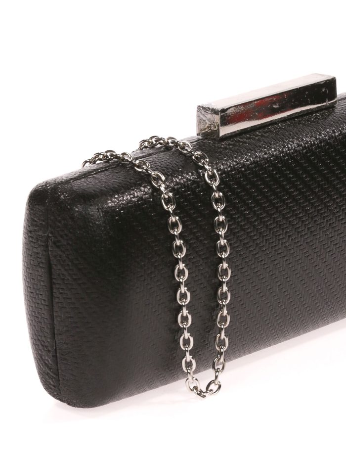 Clutch festa metalizado preto