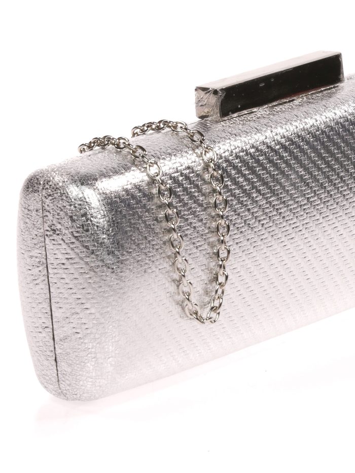 Clutch fiesta metalizado plata