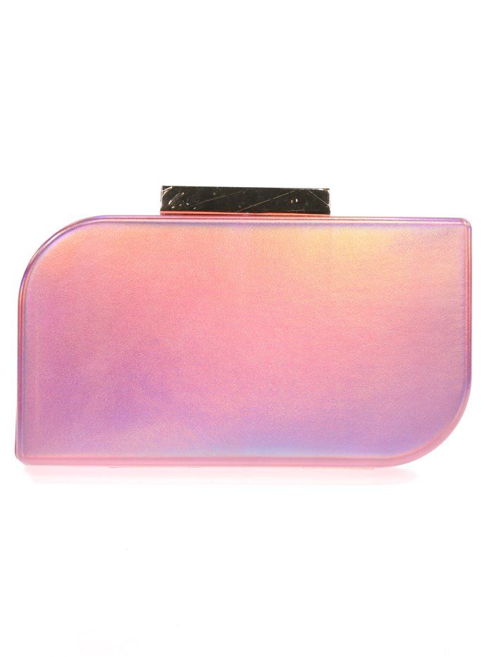 Faux leather clutch rosa-ab