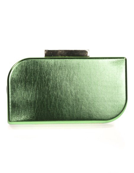 Clutch fiesta metalizado verde-hierba