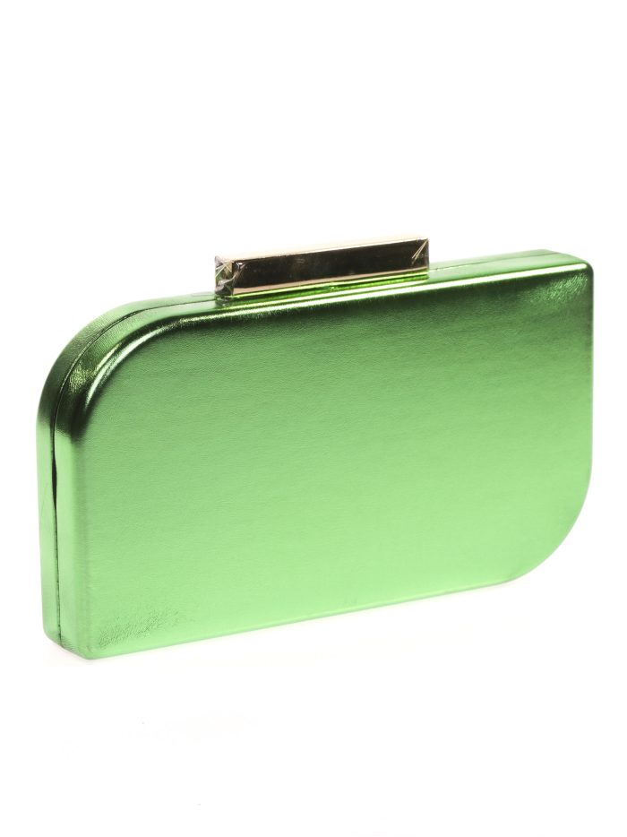 Clutch fiesta metalizado verde-hierba