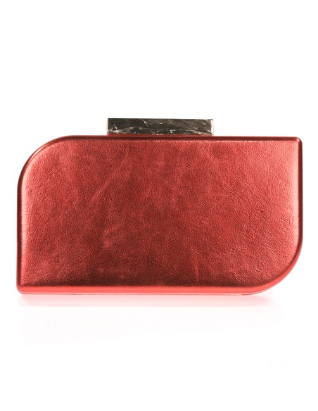 Faux leather clutch rojo