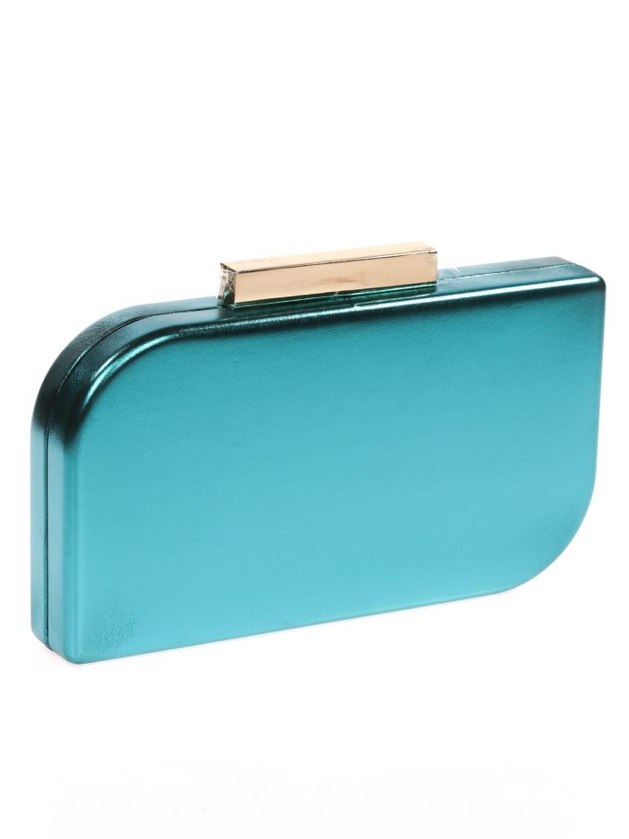 Pochette de soirée métallisée émeraude