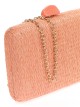 Clutch fiesta efecto rafia abalorio rosa