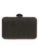 Clutch fiesta efecto rafia abalorio negro