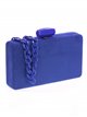 Suede effect clutch with chain azulon