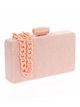 Suede effect clutch with chain rosa-palo