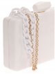 Suede effect clutch with chain blanco