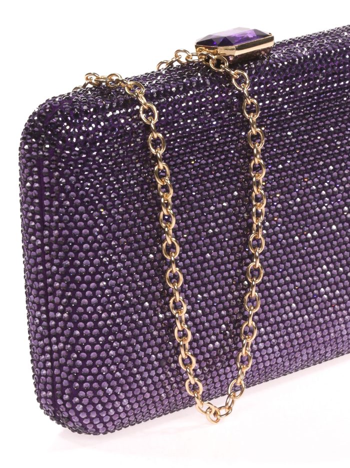 Clutch fiesta pedrería morado