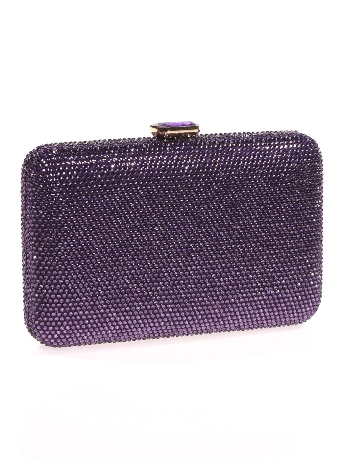 Clutch fiesta pedrería morado