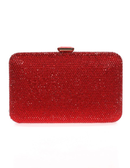 Clutch fiesta pedrería rojo