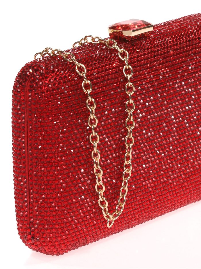 Clutch fiesta pedrería rojo