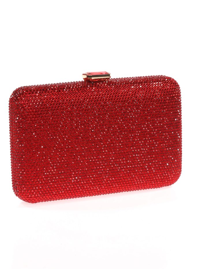 Clutch fiesta pedrería rojo