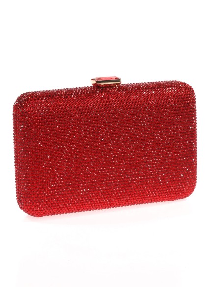 Clutch fiesta pedrería rojo