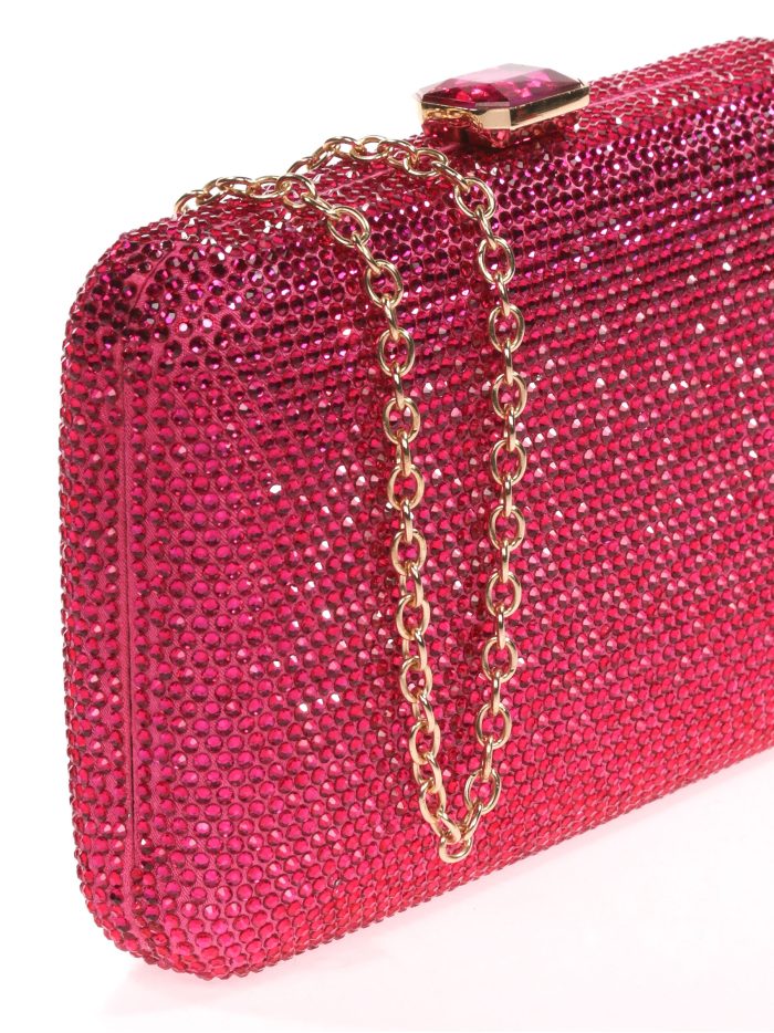 Pochette de soirée en strass bougainvillier