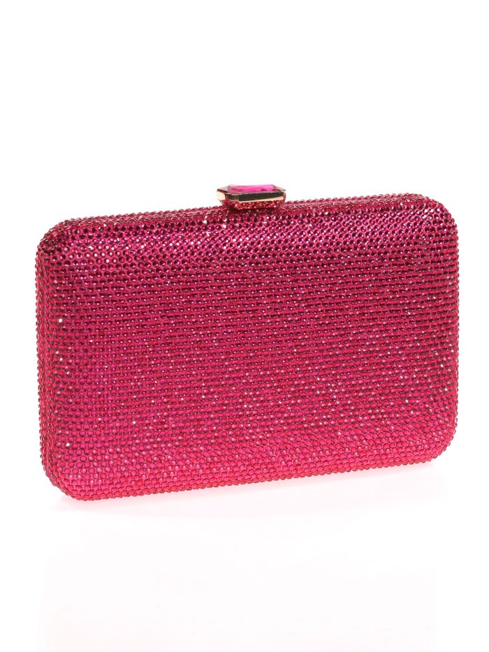 Pochette de soirée en strass bougainvillier
