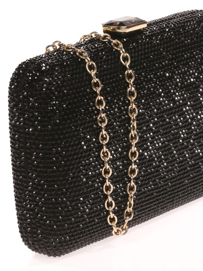 Clutch fiesta pedrería negro