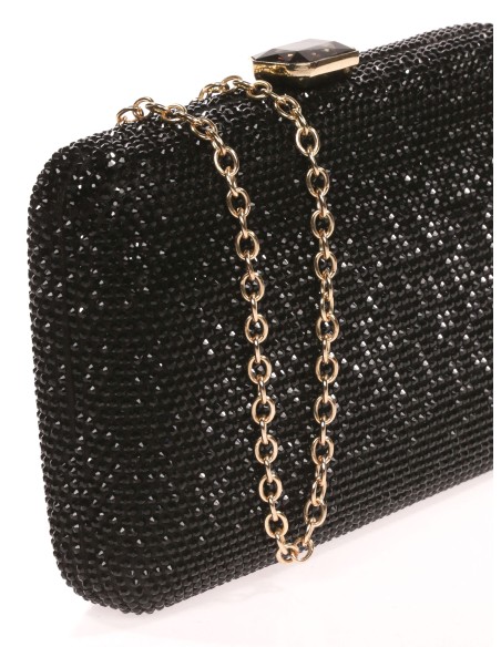 Clutch fiesta pedrería negro