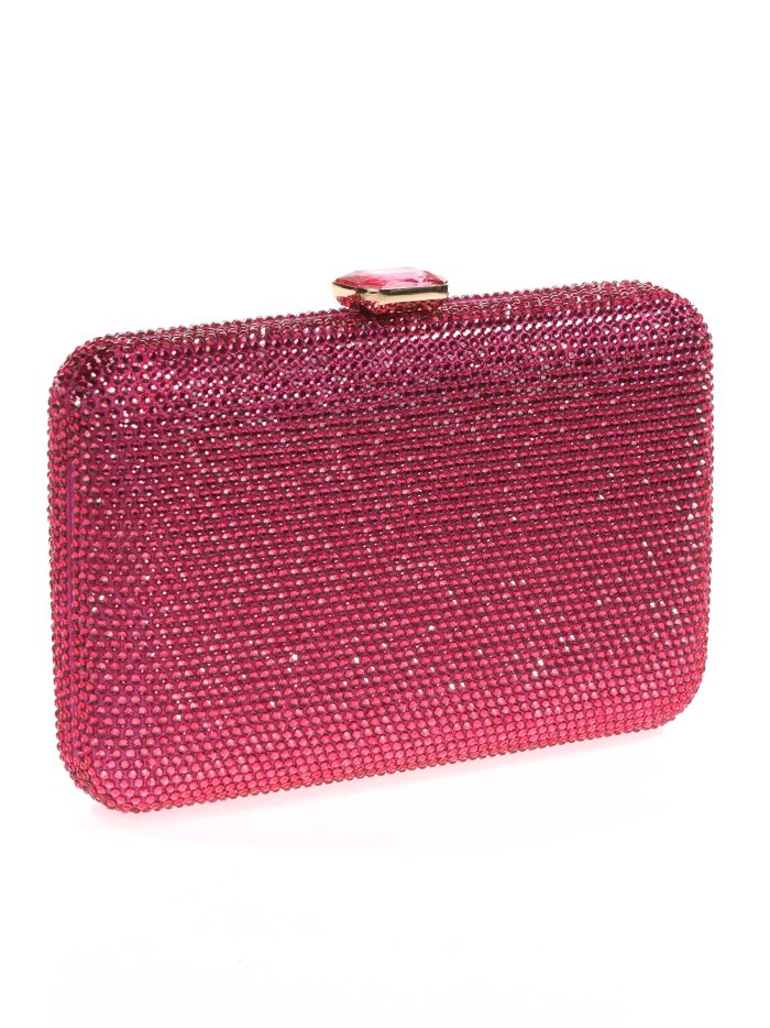 Clutch fiesta pedrería fucsia