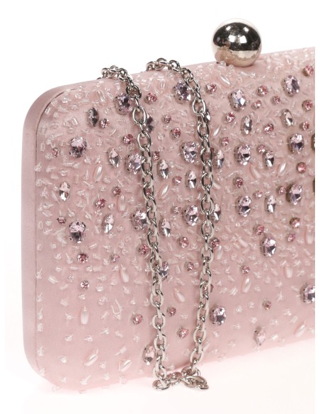 Clutch fiesta pedrería rosa