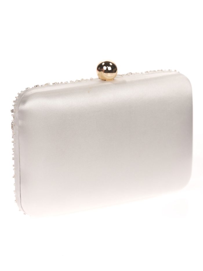 Clutch da festa con strass beige