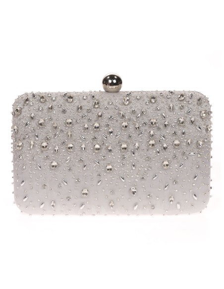 Clutch fiesta pedrería plata