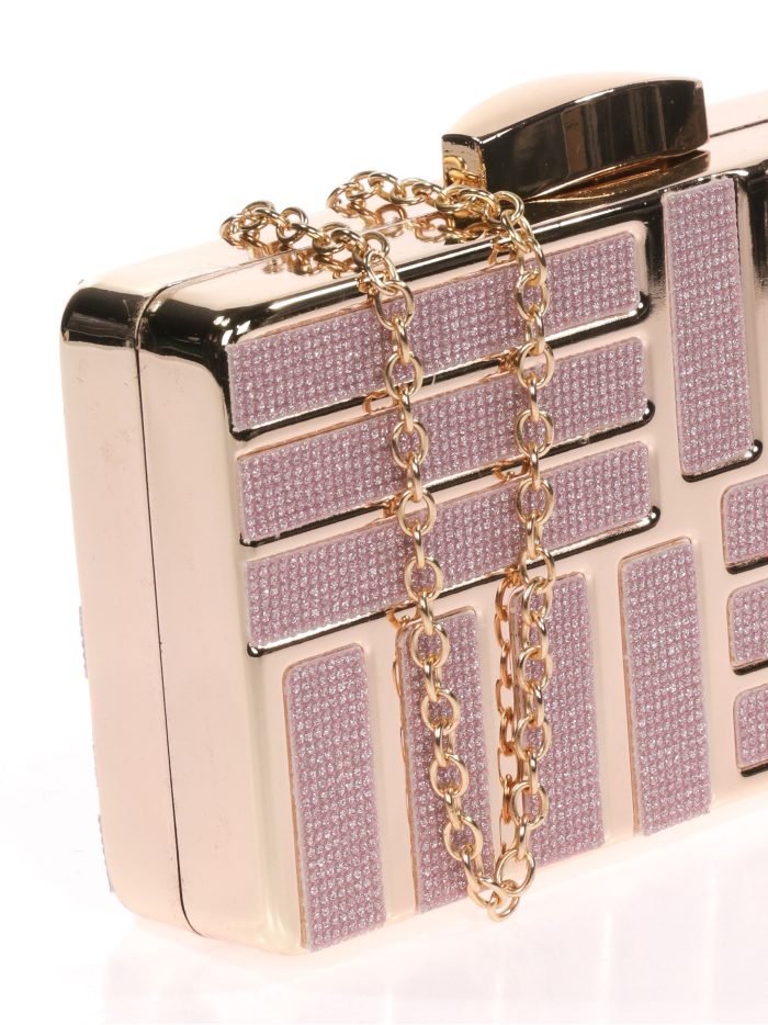 Clutch with glitter rosa
