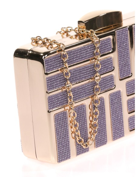 Clutch with glitter morado