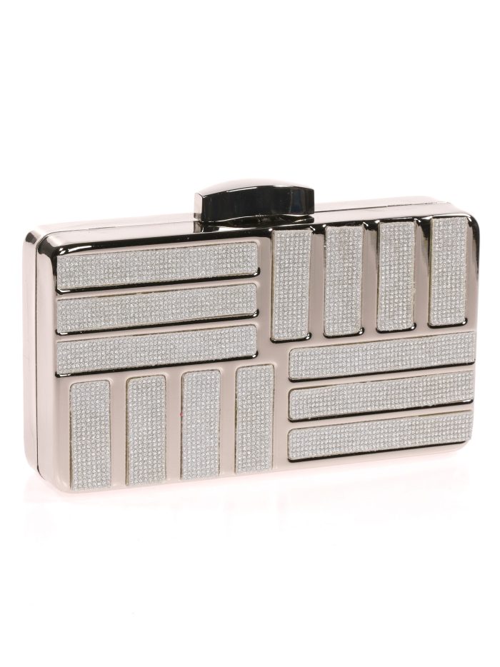 Clutch fiesta glitter plata