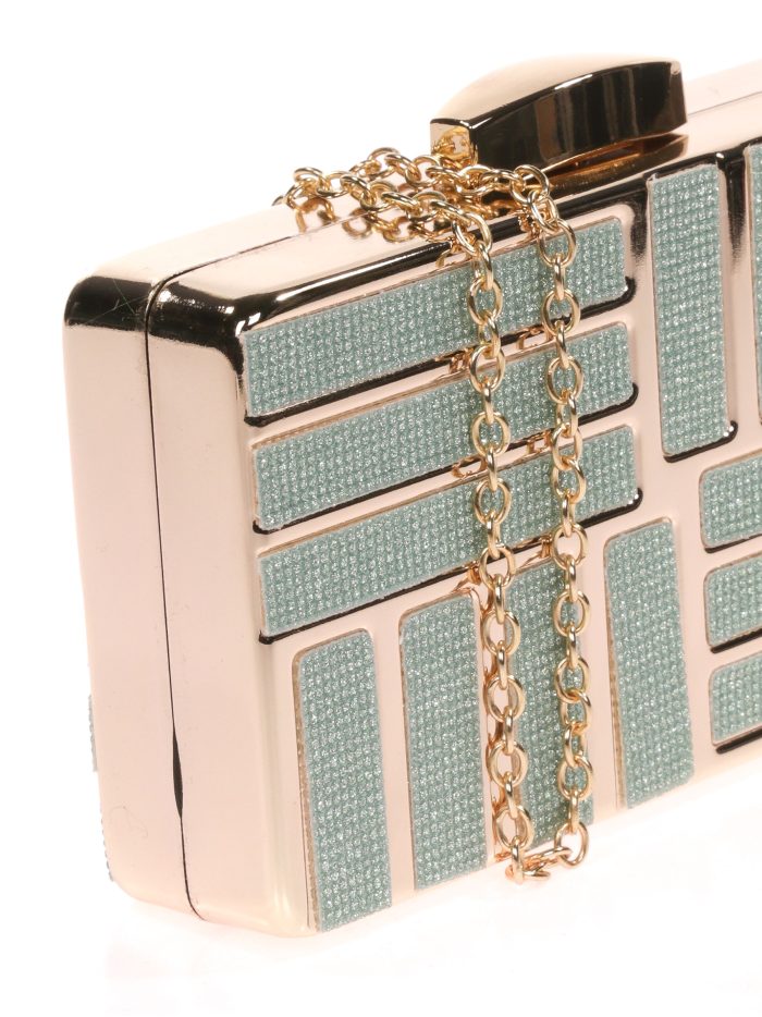 Clutch fiesta glitter verde-claro