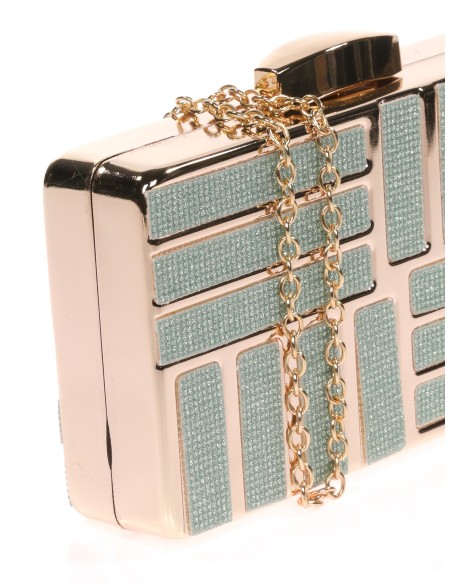 Clutch fiesta glitter verde-claro