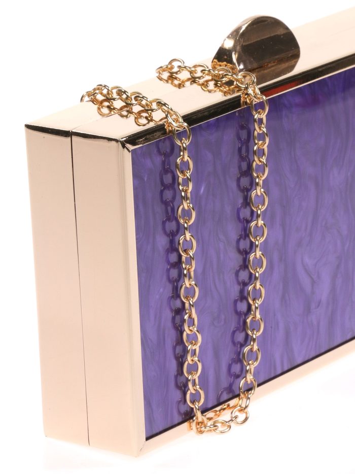 Clutch fiesta detalle metálico morado