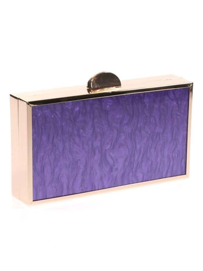 Clutch fiesta detalle metálico morado