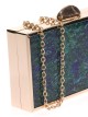 Clutch fiesta detalle metálico multi-verde